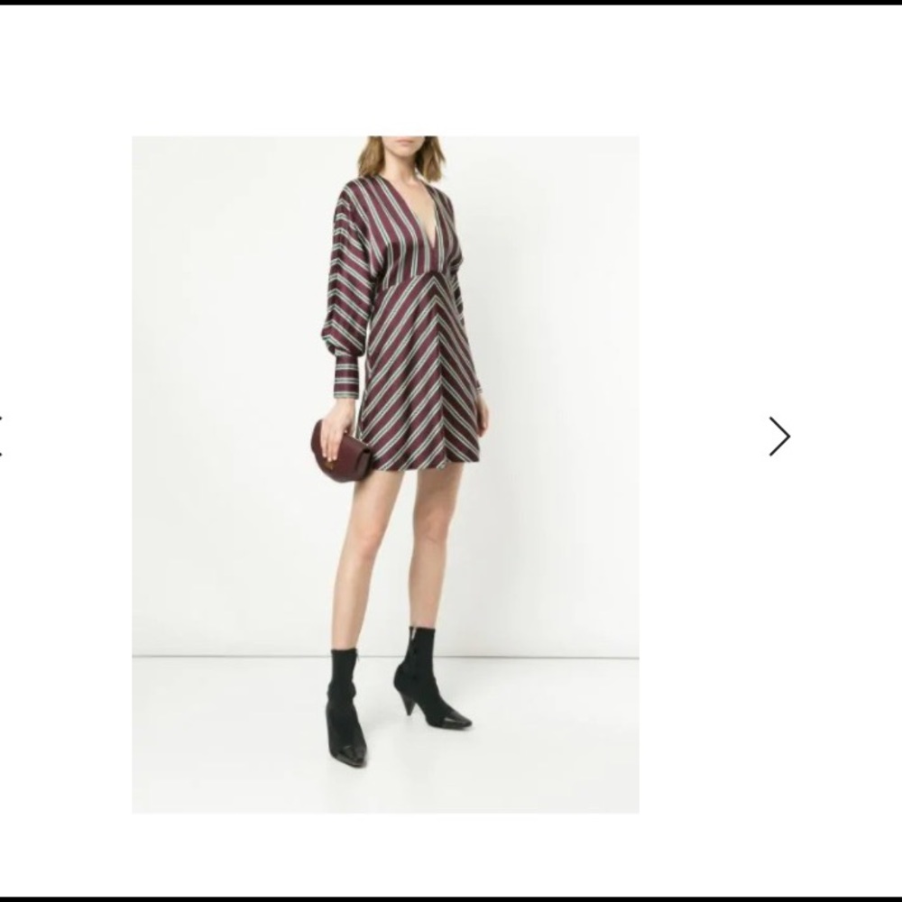 Alexis Tena Striped Plunging Empire Shift Dress